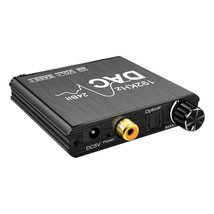 Convertisseur Audio 192 KHz Optique SPDIF ou coaxial digital numérique vers  2 RCA + Jack analogique