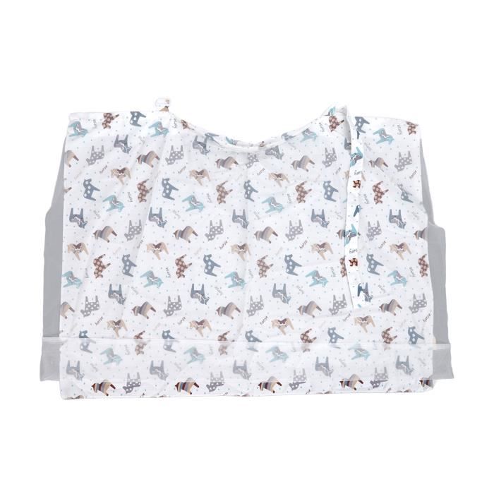 Couverture Allaitement Bebe avec Poches - Couverture Bebe Douce et Respirante - Tablier d'Allaitement en Coton (Bleu Marine