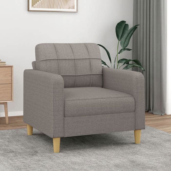 vidaXL Fauteuil Taupe 60 cm Tissu fauteuil fauteuil de baignoire fauteuil club canapé canapé confortable siège de 359082