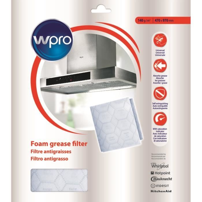 Lot de 2 filtres à graisse WPRO UGF 005 pour hotte - 57x47 cm