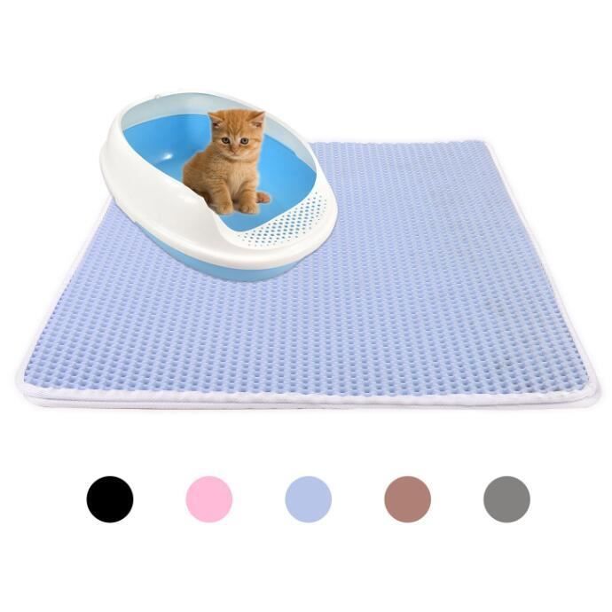 Tapis Litiere Chat 40x50cm Bac A Litiere Pour Chats Impermeable Non Toxique Eva Double Couche En Nid D Abeille Design Bleu Clair Cdiscount