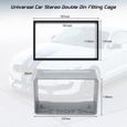 HG18568-Kit d'Installation Universel Autoradio de Voiture Cadre en Fer Format Double Din pour Lecteur Dvd Argent T02997-1