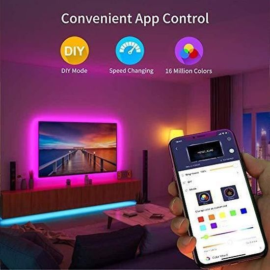 Govee Ruban LED TV 2m RGB USB avec App Bande Lumineuse Rétroéclairage TV  Multicouleur Multi DIY Couleurs pour 40-60in HDTV Moniteu