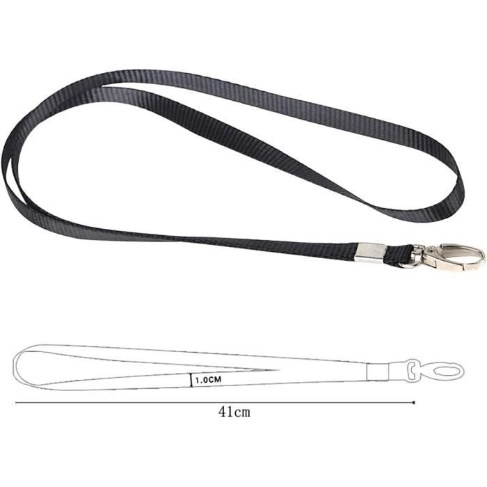 2 Lanières Tour De Cou En Nylon Avec Mousqueton - Longueur 47cm, Boucle Amovible - Pour Badge, Clés, Téléphone - 4