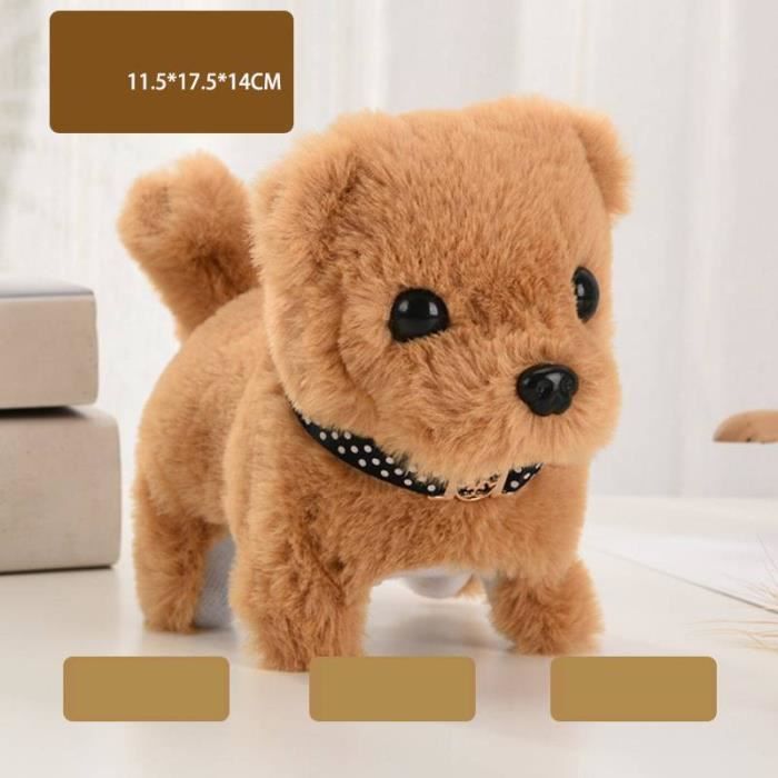 Petite peluche chien beige mignon realiste interactif marche bouge Robot  Queue Remuant electrique Jouet Animal Poupée pour enfant - Cdiscount Jeux -  Jouets