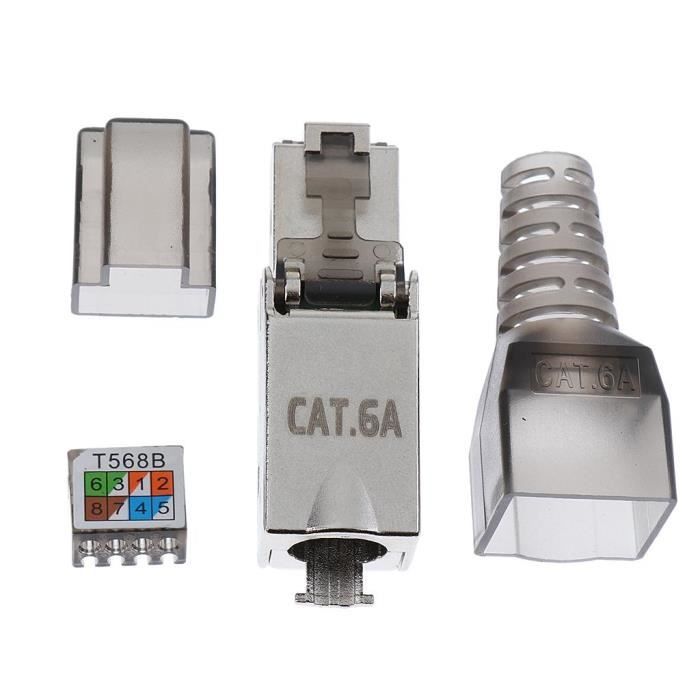 5x Cat6A Rj45 Connecteur Réseau Connecteurs Modulaires Connecteurs ...