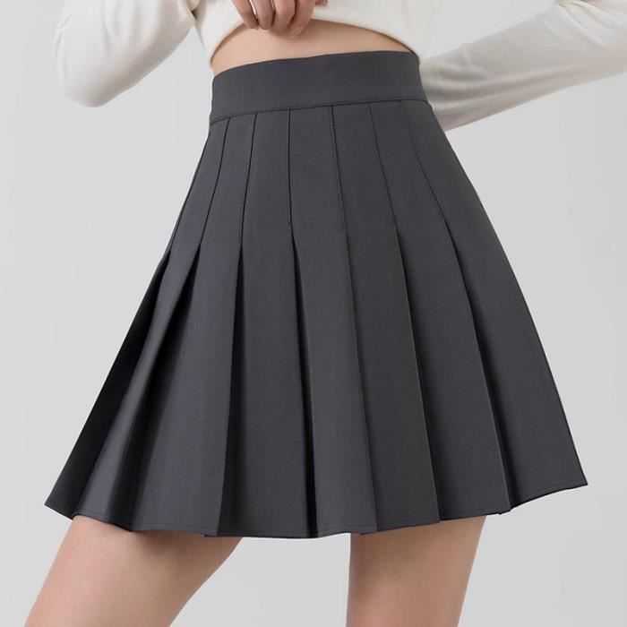 Jupe plissée taille élastique femme élégante et élégante rétro mode