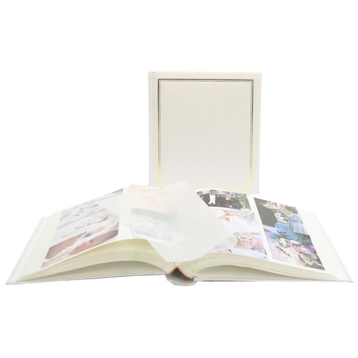 PANODIA - Album photo traditionnel Mariage VENUS - 126 pages blanches +  feuillets cristal - 500 photos - Couverture Blanche 30,5x30cm
