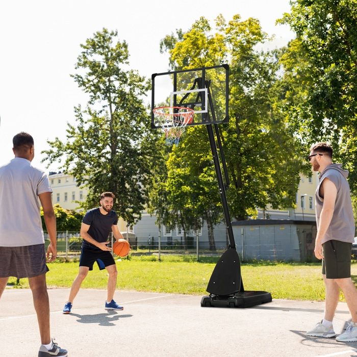 SPORTNOW Panier De Basket Sur Pied Réglable - Hauteur 235-264cm - Base Lestable Avec Roulettes