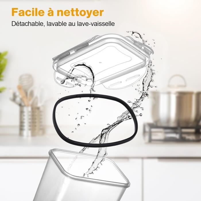 20 Boîtes Hermétiques Alimentaires Plastique Sans BPA - Rangement Cuisine Céréales Farine