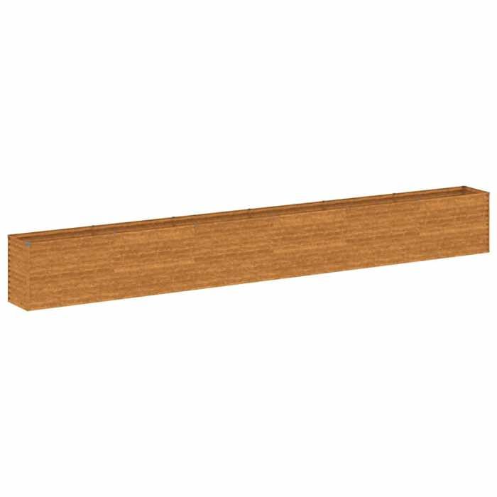 VidaXL Lit Surélevé Jardin Acier Corten – Grande Jardinière Extérieur 579 X 100 X 36 Cm, Patio & Balcon Rouillé Naturel
