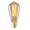 6 pc lampe rétro E27 Edison ampoule 220V ampoule à incandescence pour la maison / Salon décoration lampe vintage Filament 40W-2