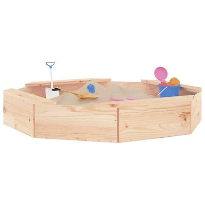 YOS-7089406500461-Bac à sable avec sièges gris octogone bois de pin YOS-7089406500461-Bac à sable avec sièges gris octogone bois de pin