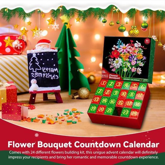 MOEMOE BABY Calendrier De L’Avent 2024 – Blocs De Construction 6 En 1, 24 Mini-Modèles Ou 4 Grands Modèles De Noël, Dès 3 Ans