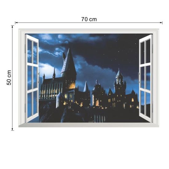 3D Windows Harry Potter Wall Stickers école PVC décoration pour les enfants  chambre autocollant - Cdiscount Maison