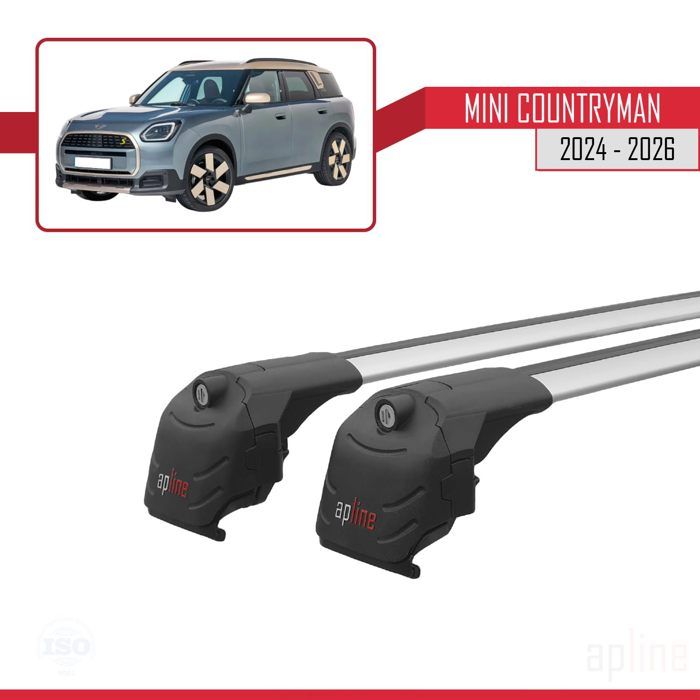Barres De Toit Pour Mini Countryman (2024-2025) - Modèle ACE-2 Noir - Charge Max 75kg - 2 Barres Alu