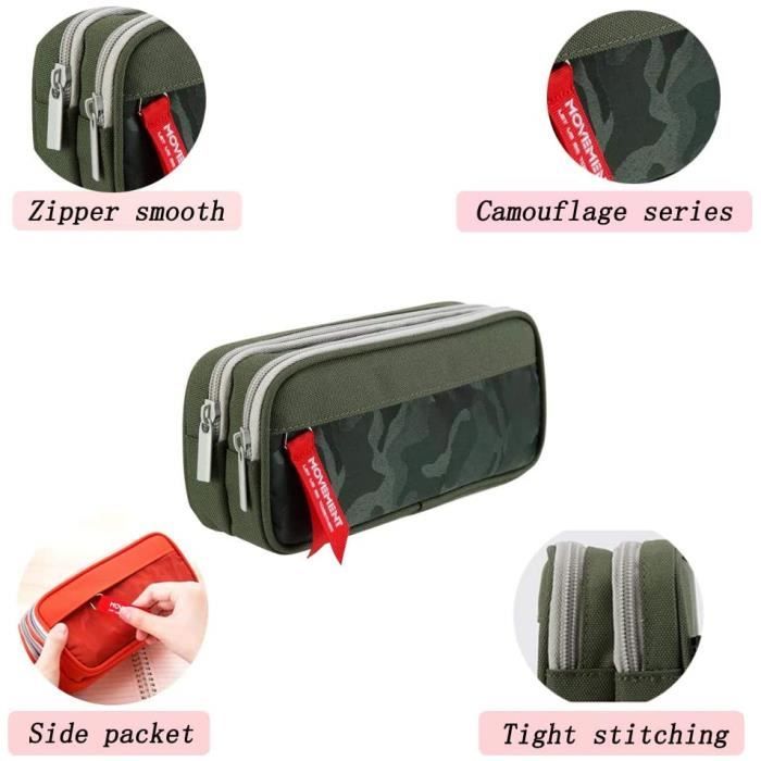 Trousse À Crayons De Grande Capacité Avec Compartiments Pour Filles, Garçons Et Adultes, Avril