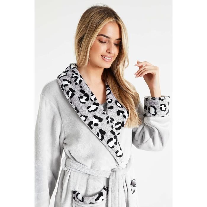 M Robe de Chambre Femme Peignoir Femme Polaire Taille Adulte