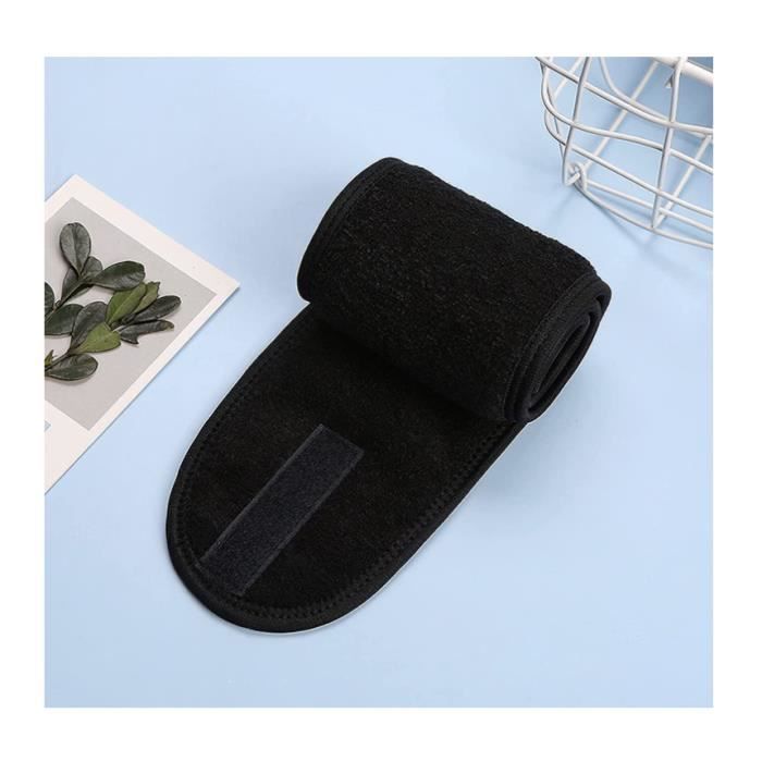 3 Bandeaux Lavage Visage – Serre-tête Ajustable Pour Maquillage, Sport, Soin – Noir, Blanc, Gris