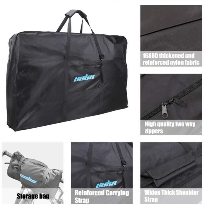 Sac De Transport Pliable Pour Vélo - Pour Avion, Voyage, Voiture - Noir NEUF