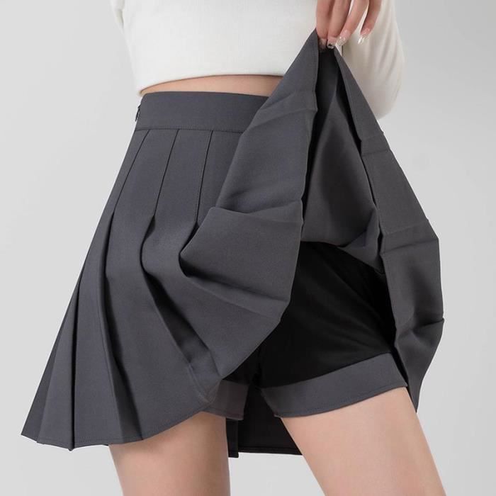 Jupe Patineuse Évasée DRESHOW - Elastique, Mini-jupe Plissée Femme