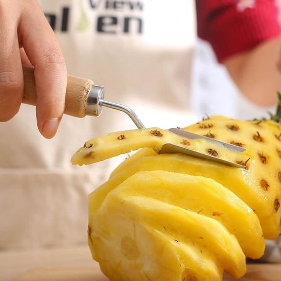 Decoupe Fruit 4 Pieces Ensemble En Acier Inoxydable Ananas Eplucheur Ensemble Coupe Ananas A Oeil Dispositif Maison Epluche Ananas Cdiscount Maison
