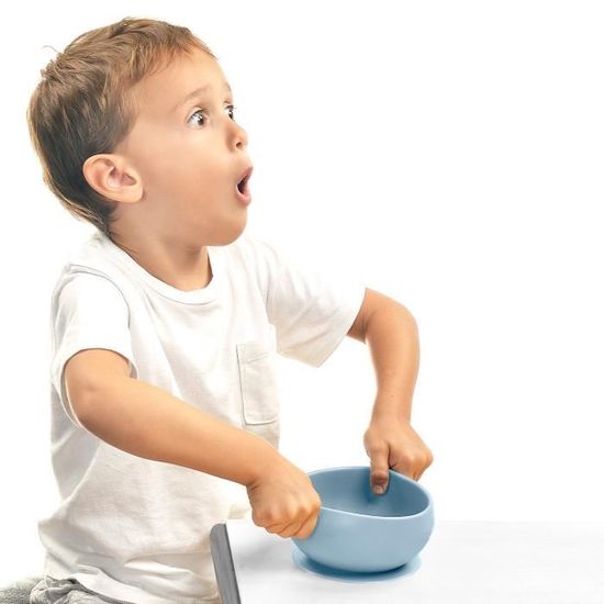 Bol Bebe Avec Ventouse Et Couvercle En Silicone Bleu 12 5 Cm X 12 5 Cm X 6 5 Cm Cdiscount Puericulture Eveil Bebe
