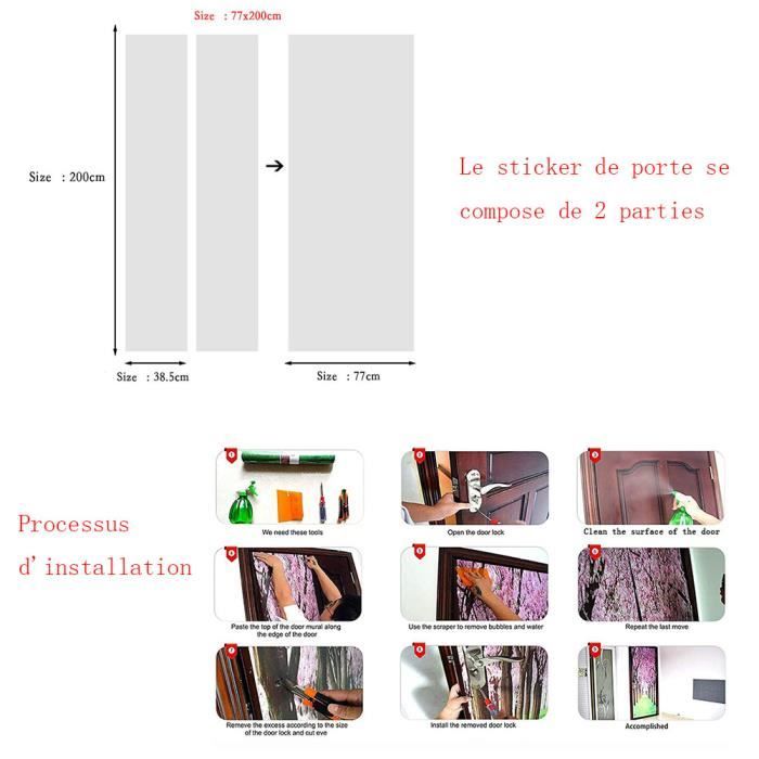 Stickers Porte 3D Pissenlit Abstrait Placard Chambre Toilette Bain Cuisine  pour Décoration Entree,PVC Papier Peint Porte 77×200cm - Cdiscount Bricolage
