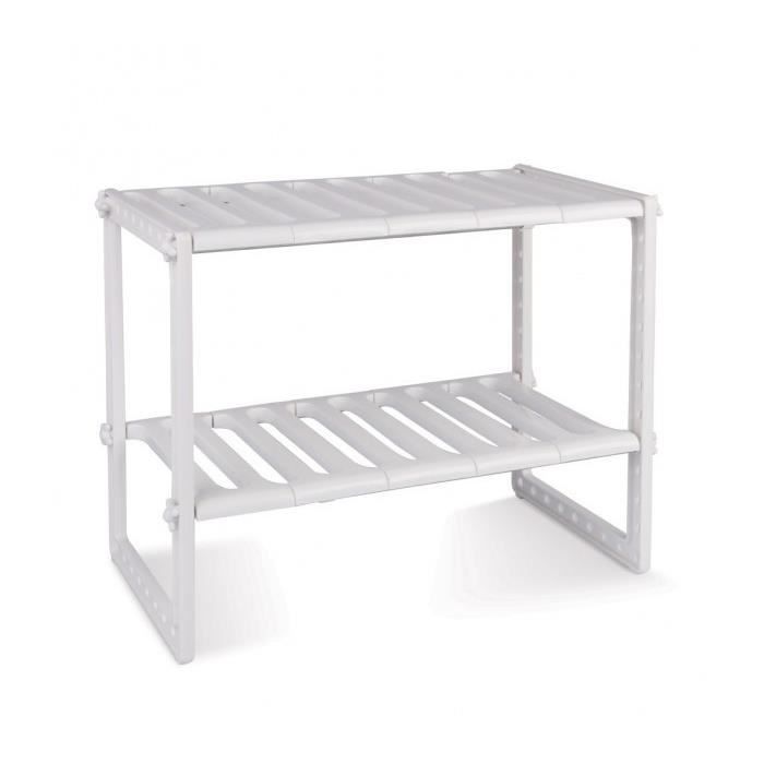 Organisateur modulaire 2 étagères extensible pour placard