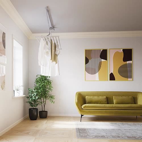 foxydry Mini Étendoir Plafond Rétractable 128x54x25 cm Balcon foxydry Mini Étendoir Plafond Rétractable 128x54x25 cm Balcon
