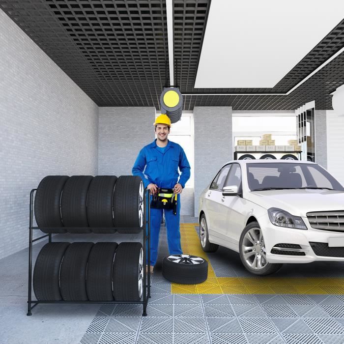 Lot De 4 Supports Muraux Pour Pneus Relaxdays - Jusqu'à 185 Mm De Largeur, Acier, Protection Jante, Pour Garage