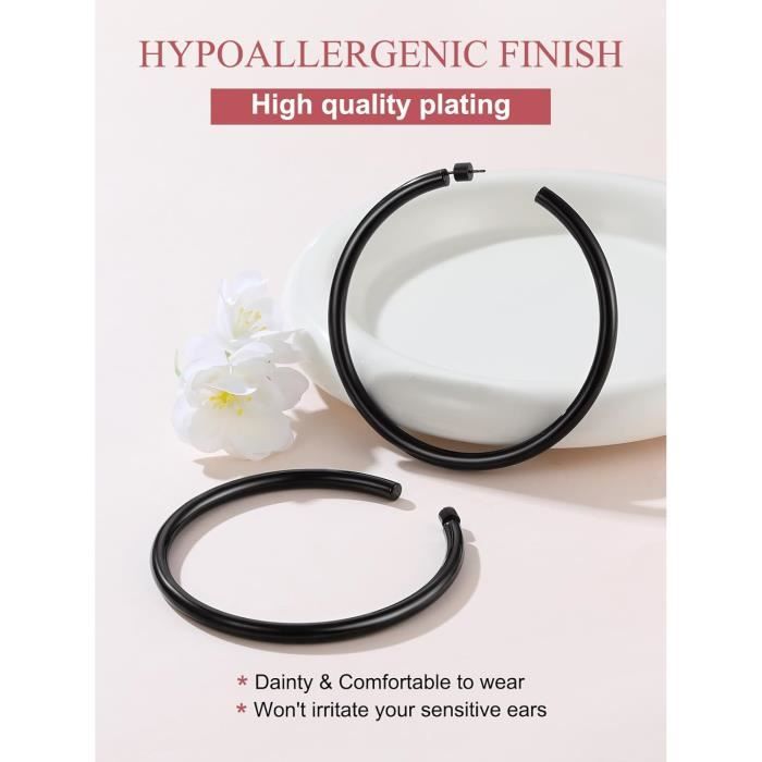 Boucles D'oreilles Créoles Clip – Acier Inoxydable – Style Goujon Sans Perçage – Unisexe – Neuf Sans Emballage