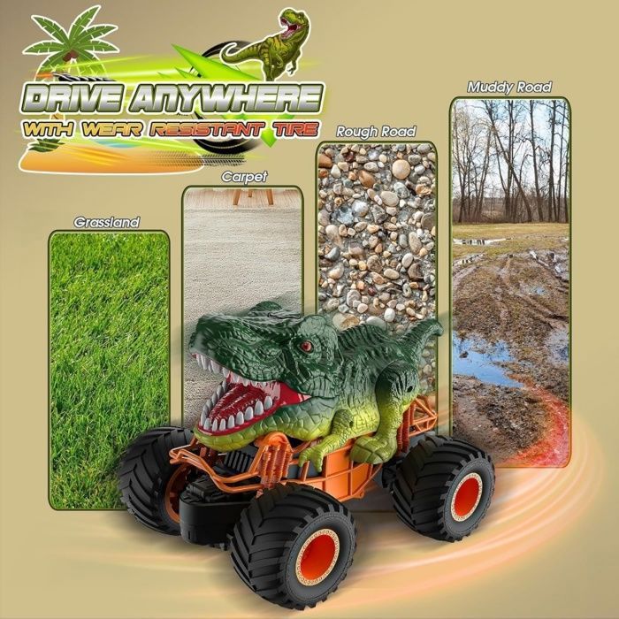 Voiture télécommandée dinosaure ATOPDREAM,Voiture de cascade avec