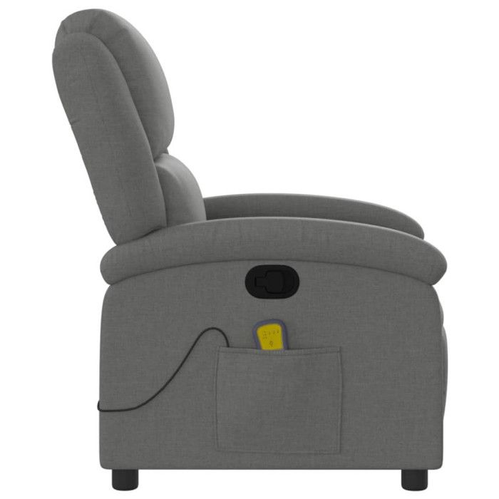 Fauteuil Inclinable Massage - Chaise Relaxation Réglable Vert Foncé - Siège Salon Moderne Avec Vibrations