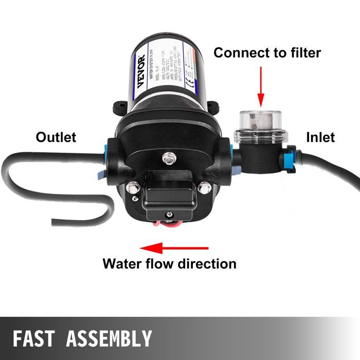 Pompe à membrane auto-amorçante haute pression 115 V/230 V pour l'alimentation en eau des camping-cars, yachts et maisons