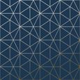 Metro Triangle Papier peint Triangle géométrique - Bleu marine et or - WOW008-0