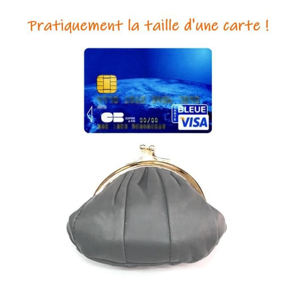 Porte-monnaie Patchwork En Cuir Véritable, Double Poche, Fermeture Clip - Neuf Avec étiquettes