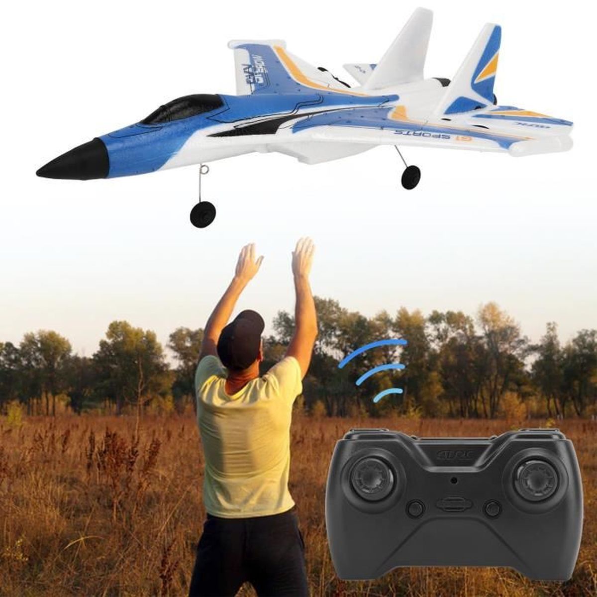 RC hélicoptère avion planeur avion avec lumière LED 2.4Ghz