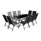 CONCEPT USINE RIMINI - salon de jardin 10 places en aluminium gris