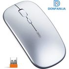 DONFANLIA Souris sans Fil, Souris silencieuse Optique Ergonomique sans Fil Rechargeable 2,4 G IntelligentNiveau de batterie visible Argent