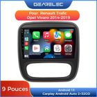 Autoradio Gearelec 9 Pouces Android pour Renault Trafic Opel Vivaro 2014-2019 - Carplay GPS BT RDS Wi-Fi