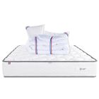 LUXURY LITERIE Matelas 140x200 cm,Iris,20 cm,mémoire de forme,ferme,face été/hiver + 2 oreillers + couette