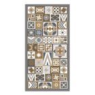 Tapis Vinyle Panorama Style Carreaux Ciments Orange 300x200 cm - Tapis pour Cuisine, Bureau et Salon en PVC