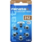 RENATA Blister de 6 Pile auditive ZA312 Zinc Air 0% Mercury 1,45V