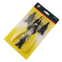 Pince à circlips, outils à main antirouille ménagers industriels 1 pièce manche jaune 3 pièces mandrin noir 114*135*9.5mm