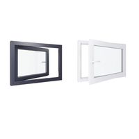 Fenetre PVC - LxH 1000x700mm - Triple vitrage - Blanc intérieur - Anthracite extérieur - Ferrage Droite