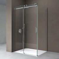 Cabine de douche rectangulaire avec porte coulissante 75x100 Sogood Ravenna17 paroi de douche avec porte glissante transparent Nano