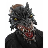 Masque Noir Dragon Deluxe - Horror-Shop.com - Accessoire pour costume d'Halloween - Adulte