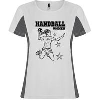 T-shirt femme bicolor gris et blanc sport handball - HANDBALLEUSE