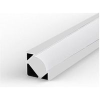 Profilé Aluminium Angle 2m Blanc pour Ruban LED Couvercle Blanc Opaque - SILAMP